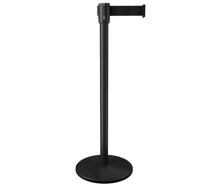 Black Retractable Stanchion